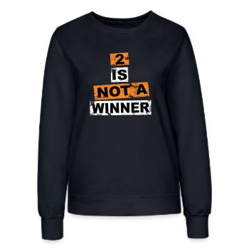 2 ist kein Gewinner, der Schriftzug Graffiti sagt - Frauen Sweatshirt - Navy - Vorne - AI Model Female 172 light (172cm)