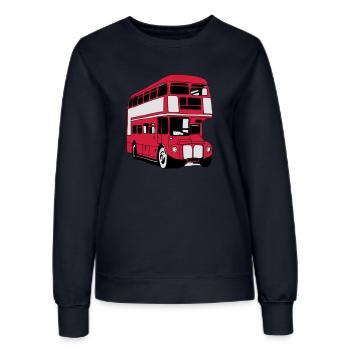 London-Bus (3 color) - Frauen Sweatshirt - Navy - Vorne - AI Model Female 172 light (172cm)