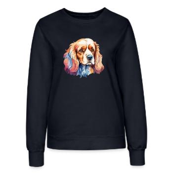 Cocker américain Épagneul Aquarelles - Sweat Femme - marine - Devant - AI Model Female 172 light (172cm)