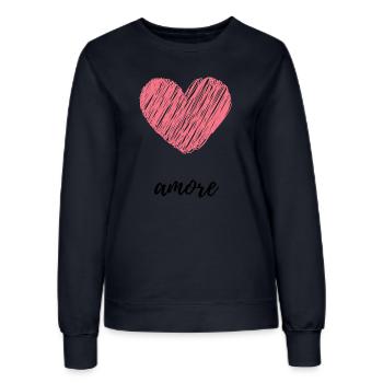 Amore - Women’s Sweatshirt - french navy - Front - AI Model Female 172 light (172cm)