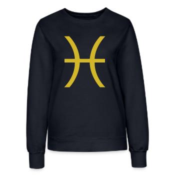 Sternzeichen Fische, exklusives T-Shirt Design - Frauen Sweatshirt - Navy - Vorne - AI Model Female 172 light (172cm)
