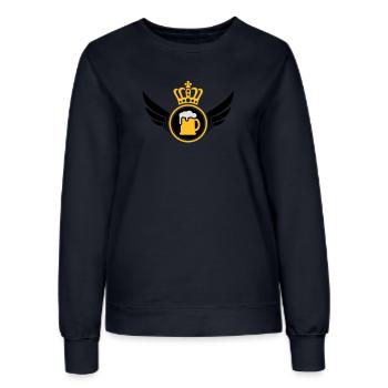 Beer Lord | Wings | Crown | Krone - Sweat Femme - marine - Devant - AI Model Female 172 light (172cm)
