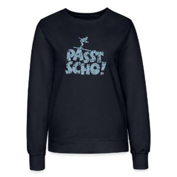Passt Scho! Après-Ski T-Shirt (Damen/Navy) - Frauen Sweatshirt - Navy - Vorne - AI Model Female 172 light (172cm)