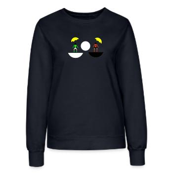 Neon Umbrella Duel in Split Halves - Women’s Sweatshirt - french navy - Front - AI Model Female 172 light (172cm)
