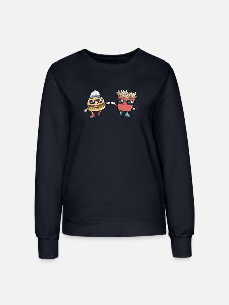 Burger Pommes Fast Food - Frauen Sweatshirt - Navy