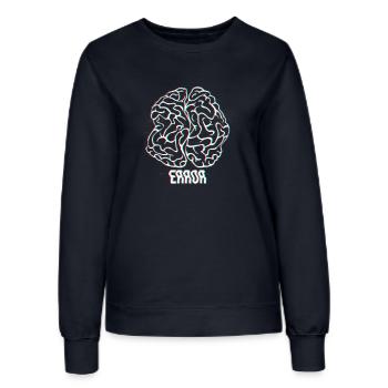 Neon Glitch Brain Error - Women’s Sweatshirt - french navy - Front - AI Model Female 172 light (172cm)