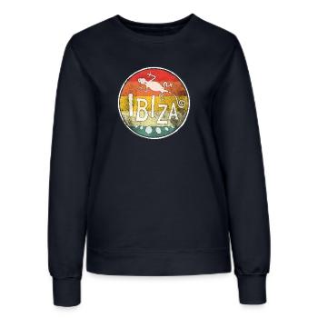 Ibiza Gecko Retro Vintage Design - Frauen Sweatshirt - Navy - Vorne - AI Model Female 172 light (172cm)