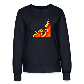 flammen Eckmuster, cooles naturmuster, beliebt - Frauen Sweatshirt - Navy - Vorne - AI Model Female 172 light (172cm)