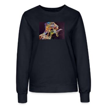 Chromatic Ribbon Portrait - Women’s Sweatshirt - french navy - Front - AI Model Female 172 light (172cm)