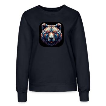 Bär Kopf Polygon bunt farbig - Frauen Sweatshirt - Navy - Vorne - AI Model Female 172 light (172cm)
