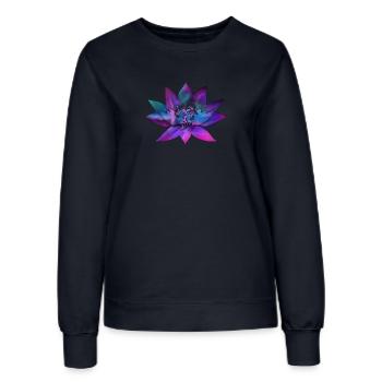 Lotusblume – spirituelle Lebensbaum Illustration - Frauen Sweatshirt - Navy - Vorne - AI Model Female 172 light (172cm)
