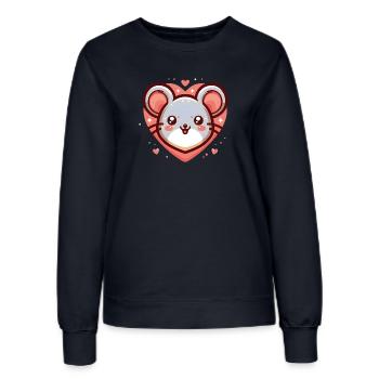 Mouse Heart - Women’s Sweatshirt - french navy - Front - AI Model Female 172 light (172cm)