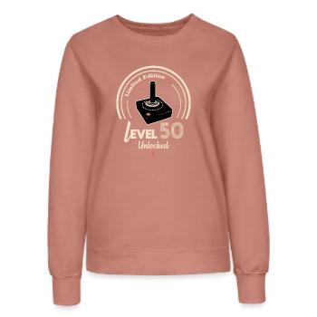 Design-Abzeichen Level 50 Retro-Konsole - Frauen Sweatshirt - Altrosa - Vorne - AI Model Female 172 dark (172cm)