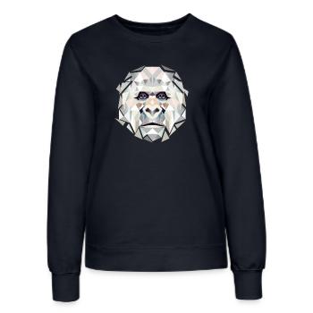 Gorilla Power in Geometric Facets–Modern Art - Women’s Sweatshirt - french navy - Front - AI Model Female 172 light (172cm)