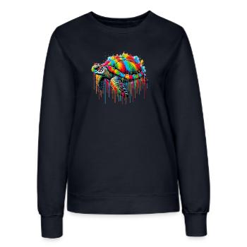 Schildkröte - Frauen Sweatshirt - Navy - Vorne - AI Model Female 172 light (172cm)