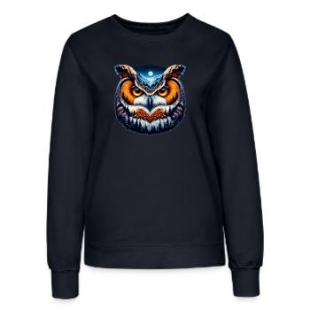 Eule - Frauen Sweatshirt - Navy - Vorne - AI Model Female 172 light (172cm)