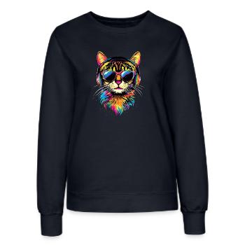 Bengal Katze Leopard Cat Leopardette Bengal Katzen - Frauen Sweatshirt - Navy - Vorne - AI Model Female 172 light (172cm)