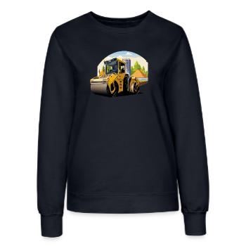 Rouleau compresseur au travail - Sweat Femme - marine - Devant - AI Model Female 172 light (172cm)