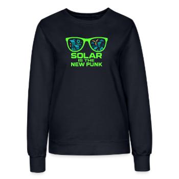 Solar Is the New Punk - Women’s Sweatshirt - french navy - Front - AI Model Female 172 light (172cm)