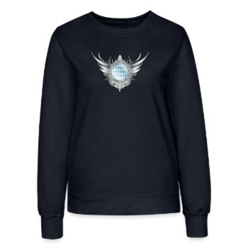 Écusson d’aile en argent avec motif en losange - Sweat Femme - marine - Devant - AI Model Female 172 light (172cm)