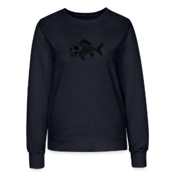 Fischskelett Silhouette - Frauen Sweatshirt - Navy - Vorne - AI Model Female 172 light (172cm)