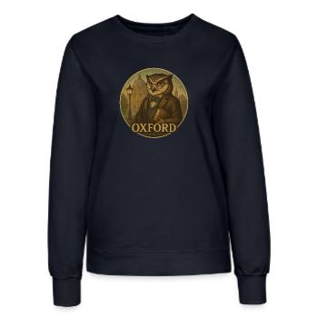 Professor Eule – Oxford Wisdom - Frauen Sweatshirt - Navy - Vorne - AI Model Female 172 light (172cm)