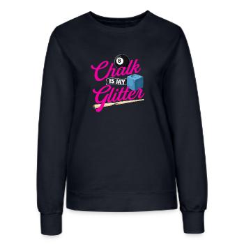 Kreide ist mein Glitzer - Billard Zitat Queue Sport - Frauen Sweatshirt - Navy - Vorne - AI Model Female 172 light (172cm)