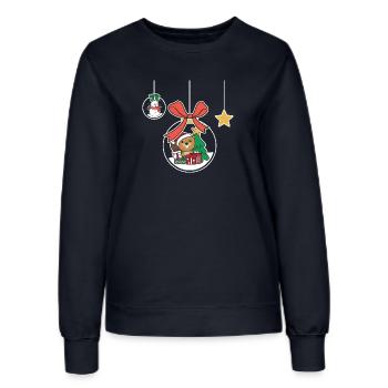 Biber Weihnachten Schneekugel Biber - Frauen Sweatshirt - Navy - Vorne - AI Model Female 172 light (172cm)