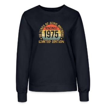 Vintage 1975 Limitierte Ausgabe - Frauen Sweatshirt - Navy - Vorne - AI Model Female 172 light (172cm)