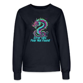 Dragon Neon 404 Glitch - Women’s Sweatshirt - french navy - Front - AI Model Female 172 light (172cm)