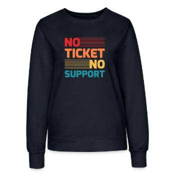 No Ticket No Support IT Hotline Administrator Nerd - Frauen Sweatshirt - Navy - Vorne - AI Model Female 172 light (172cm)