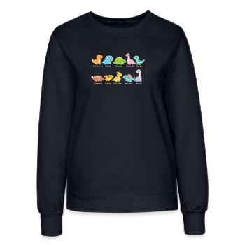 Colorful dinosaur troupe Cute dinosaurs - Women’s Sweatshirt - french navy - Front - AI Model Female 172 light (172cm)
