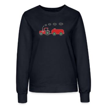 Lustiger Traktor mit Tank für Kinder - Frauen Sweatshirt - Navy - Vorne - AI Model Female 172 light (172cm)