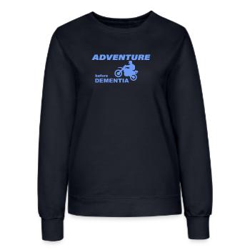 MOTORBIKE ADVENTURE - Women’s Sweatshirt - french navy - Front - AI Model Female 172 light (172cm)
