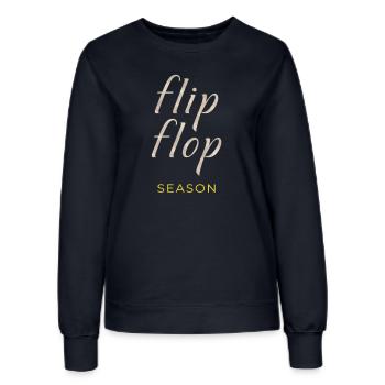 Flip Flop Saison - Frauen Sweatshirt - Navy - Vorne - AI Model Female 172 light (172cm)