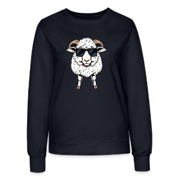 Schaf - Frauen Sweatshirt - Navy - Vorne - AI Model Female 172 light (172cm)