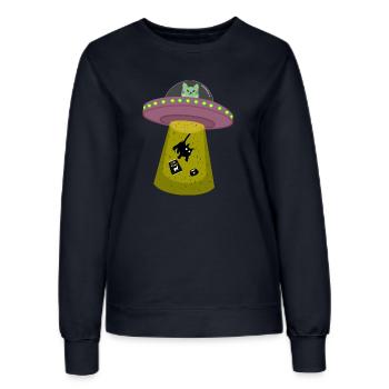 Chat OVNI - Sweat Femme - marine - Devant - AI Model Female 172 light (172cm)