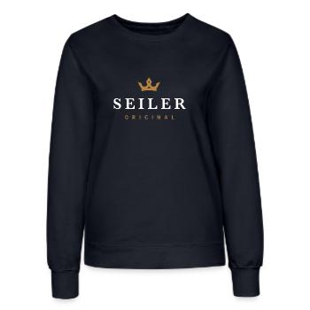 Logo original de la famille Seiler - Sweat Femme - marine - Devant - AI Model Female 172 light (172cm)