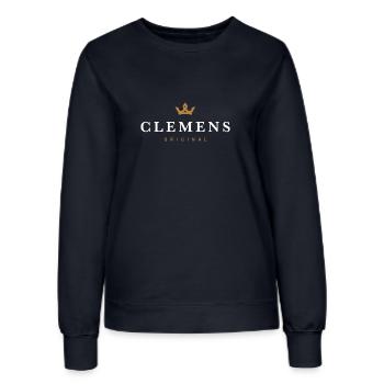 Logo original de la famille Clemens - Sweat Femme - marine - Devant - AI Model Female 172 light (172cm)