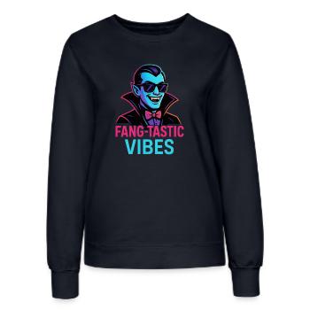 Vampire Design - Fang-Tastic Vibes - Sweat Femme - marine - Devant - AI Model Female 172 light (172cm)