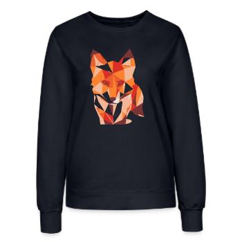Fuchs ,Geometrisch , illustration,abstrakt,orange - Frauen Sweatshirt - Navy - Vorne - AI Model Female 172 light (172cm)