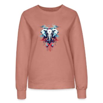 Designer Style Elephant - Women’s Sweatshirt - dusky rose - Front - AI Model Female 172 dark (172cm)