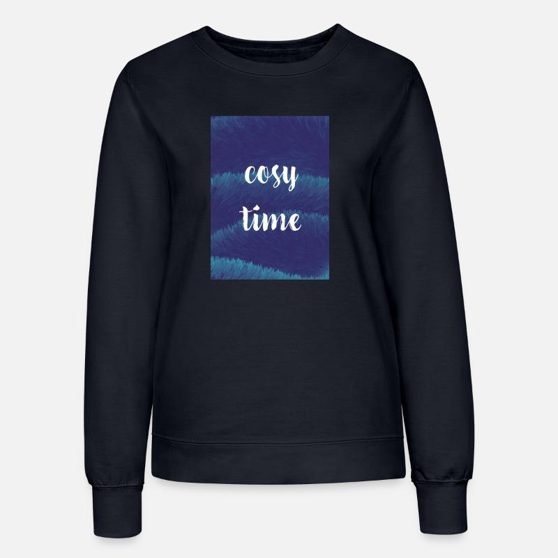 Cozy Night / Time with Plush Texture - Women’s Sweatshirt - french navy