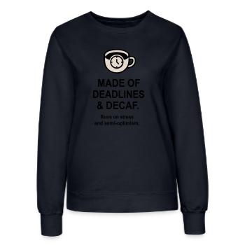 Fristen und Entkoffeinierung - Frauen Sweatshirt - Navy - Vorne - AI Model Female 172 light (172cm)