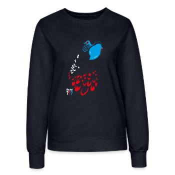 Die Drei ??? Blacky-Design - Frauen Sweatshirt - Navy - Vorne - AI Model Female 172 light (172cm)