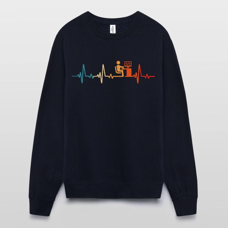 Programmierer Retro Herzschlag Informatiker code Frauen Sweatshirt
