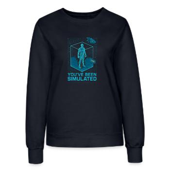 Simulated by the Basilisk - Frauen Sweatshirt - Navy - Vorne - AI Model Female 172 light (172cm)