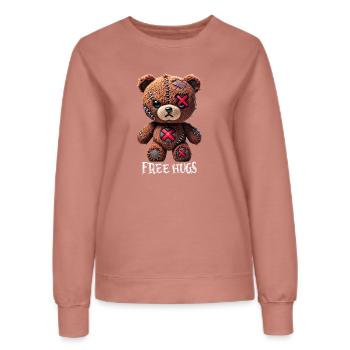 Câlins gratuits Teddy Bear - Sweat Femme - rose poudré - Devant - AI Model Female 172 dark (172cm)