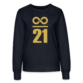 Unendlich durch 21 Millionen Bitcoin - Frauen Sweatshirt - Navy - Vorne - AI Model Female 172 light (172cm)