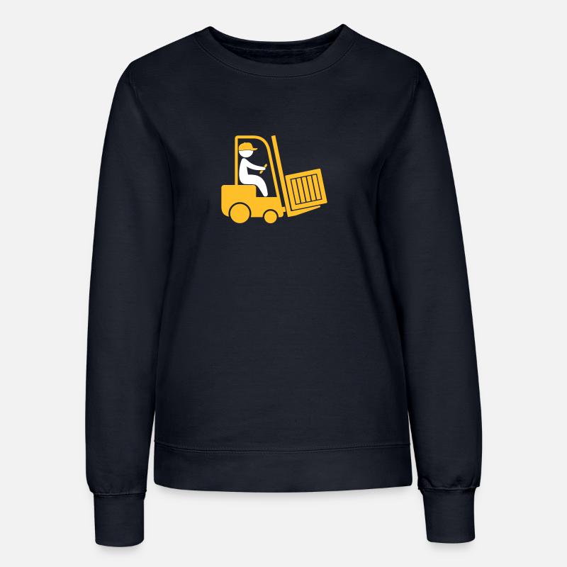 A Forklift Transporting A Box - Women’s Sweatshirt - french navy